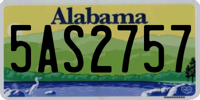AL license plate 5AS2757