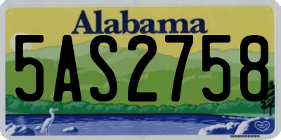 AL license plate 5AS2758
