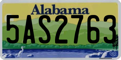 AL license plate 5AS2763