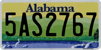 AL license plate 5AS2767