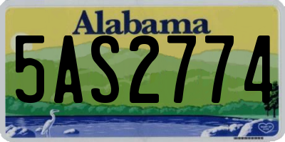 AL license plate 5AS2774
