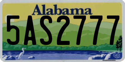 AL license plate 5AS2777