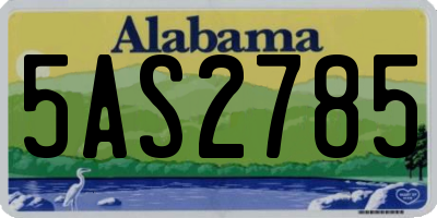 AL license plate 5AS2785