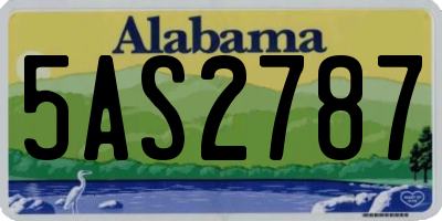 AL license plate 5AS2787