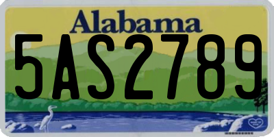AL license plate 5AS2789