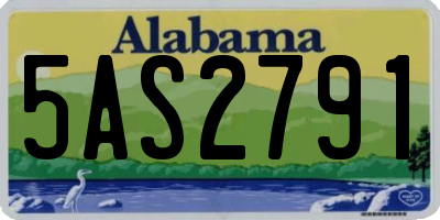AL license plate 5AS2791