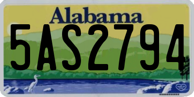 AL license plate 5AS2794
