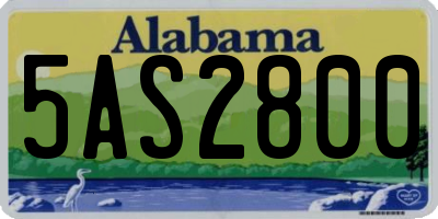 AL license plate 5AS2800