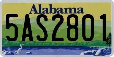 AL license plate 5AS2801