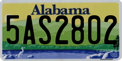 AL license plate 5AS2802