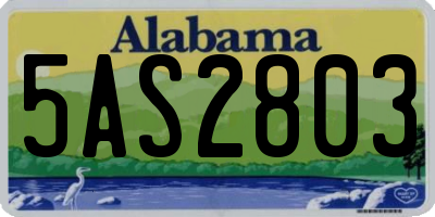 AL license plate 5AS2803