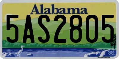 AL license plate 5AS2805