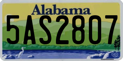 AL license plate 5AS2807