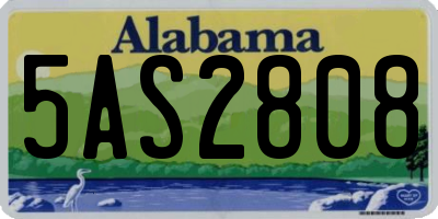 AL license plate 5AS2808