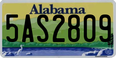 AL license plate 5AS2809