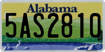 AL license plate 5AS2810