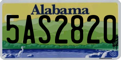 AL license plate 5AS2820