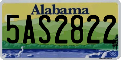 AL license plate 5AS2822
