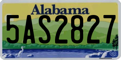 AL license plate 5AS2827