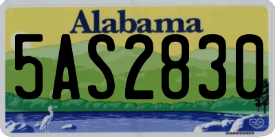 AL license plate 5AS2830
