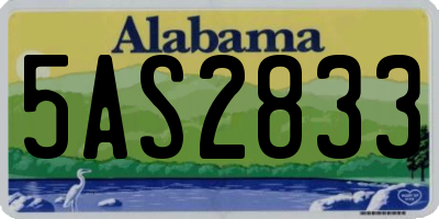 AL license plate 5AS2833