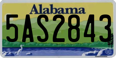 AL license plate 5AS2843