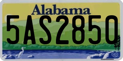 AL license plate 5AS2850