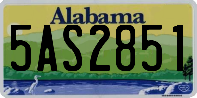 AL license plate 5AS2851