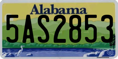 AL license plate 5AS2853