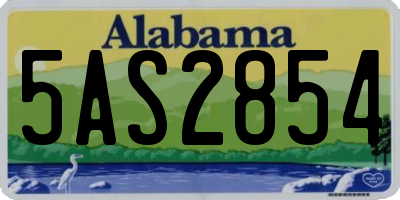 AL license plate 5AS2854
