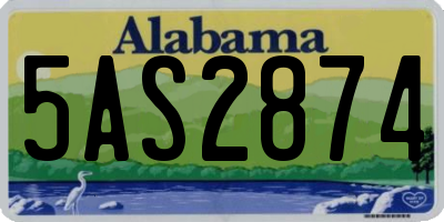 AL license plate 5AS2874