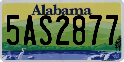 AL license plate 5AS2877