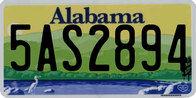 AL license plate 5AS2894