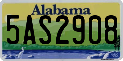 AL license plate 5AS2908
