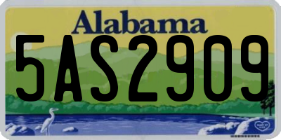 AL license plate 5AS2909