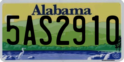 AL license plate 5AS2910