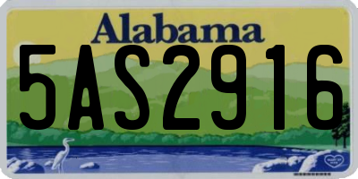 AL license plate 5AS2916