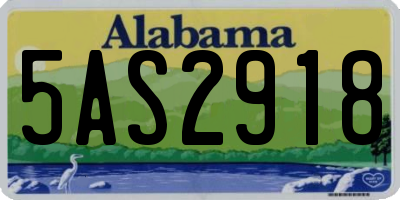AL license plate 5AS2918