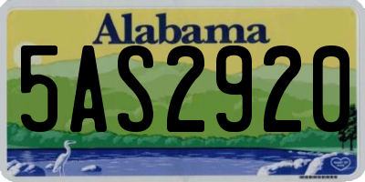 AL license plate 5AS2920