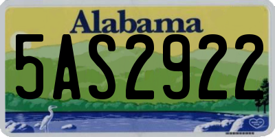 AL license plate 5AS2922