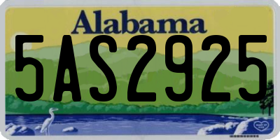 AL license plate 5AS2925