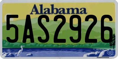 AL license plate 5AS2926