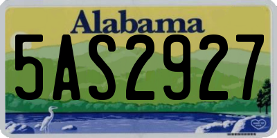 AL license plate 5AS2927