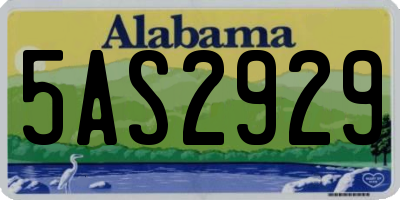 AL license plate 5AS2929