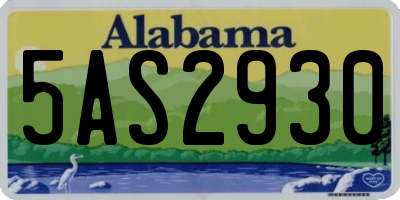 AL license plate 5AS2930