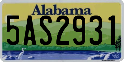 AL license plate 5AS2931