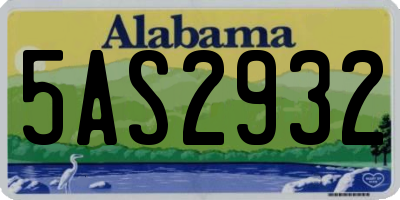 AL license plate 5AS2932