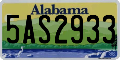 AL license plate 5AS2933