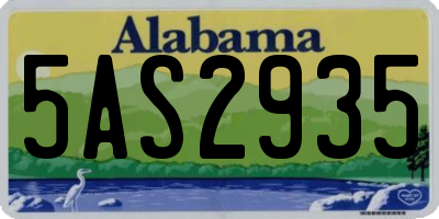 AL license plate 5AS2935