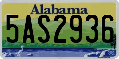 AL license plate 5AS2936